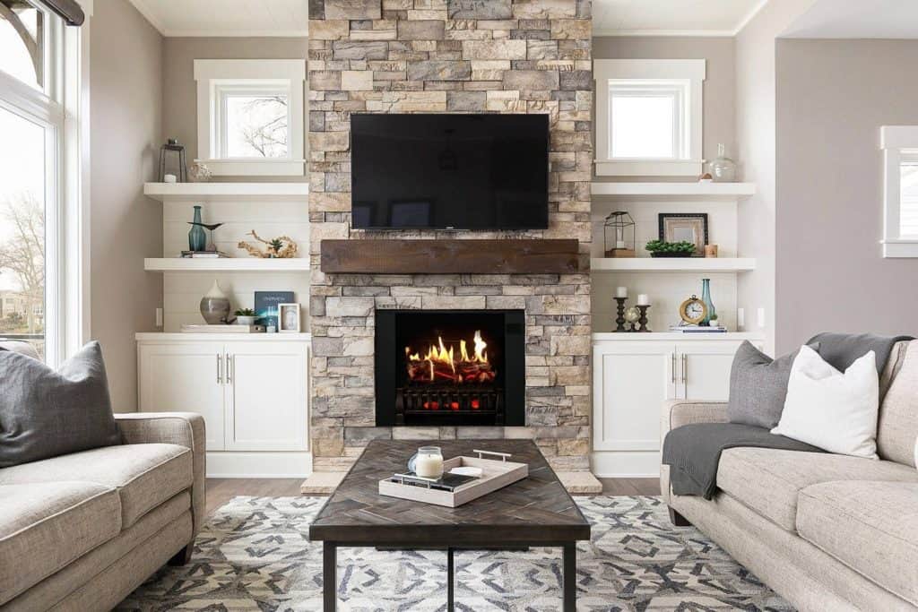 TV-mount-Las-Vegas-above-fireplace